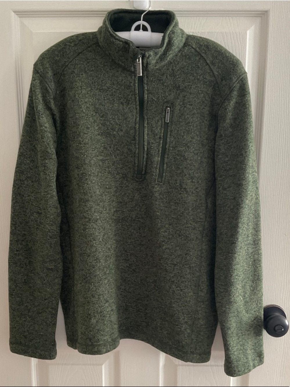 Woolrich Men's Forest Green Quarter-Zip Knit Pullover